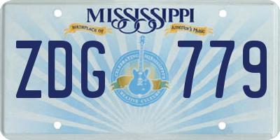 MS license plate ZDG779