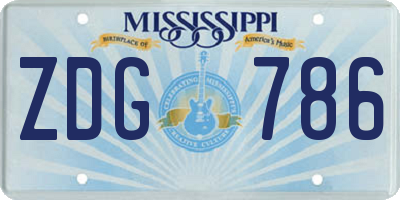MS license plate ZDG786