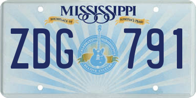 MS license plate ZDG791