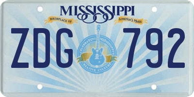 MS license plate ZDG792