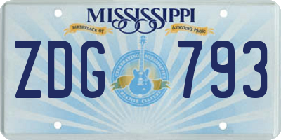 MS license plate ZDG793