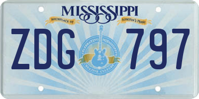 MS license plate ZDG797