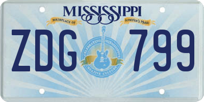 MS license plate ZDG799