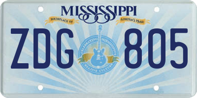 MS license plate ZDG805