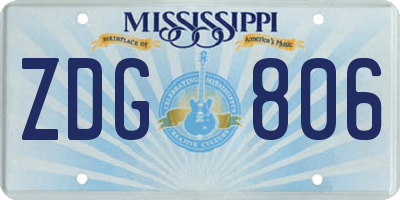 MS license plate ZDG806