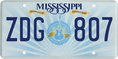 MS license plate ZDG807