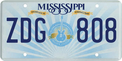 MS license plate ZDG808