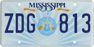 MS license plate ZDG813