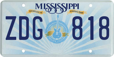 MS license plate ZDG818