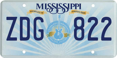 MS license plate ZDG822
