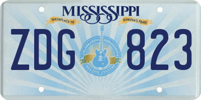 MS license plate ZDG823