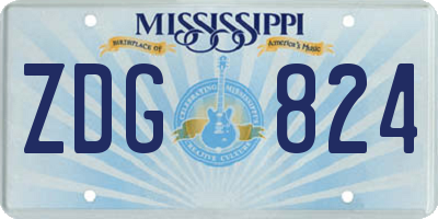 MS license plate ZDG824