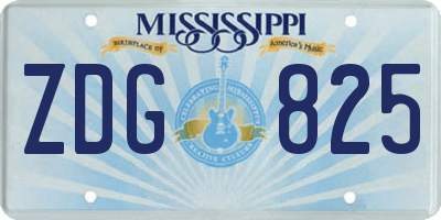 MS license plate ZDG825