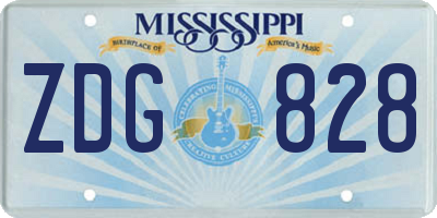 MS license plate ZDG828