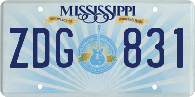 MS license plate ZDG831
