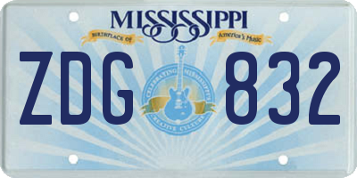 MS license plate ZDG832