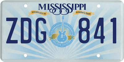 MS license plate ZDG841