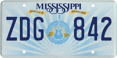MS license plate ZDG842