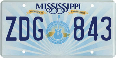 MS license plate ZDG843