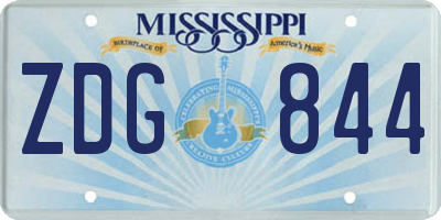 MS license plate ZDG844