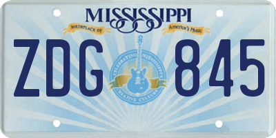 MS license plate ZDG845