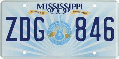 MS license plate ZDG846