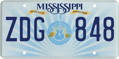 MS license plate ZDG848