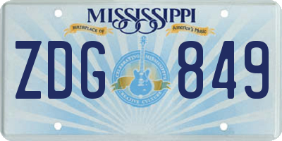 MS license plate ZDG849