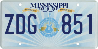 MS license plate ZDG851