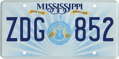 MS license plate ZDG852