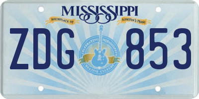 MS license plate ZDG853