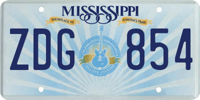 MS license plate ZDG854