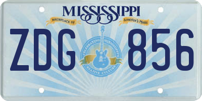 MS license plate ZDG856