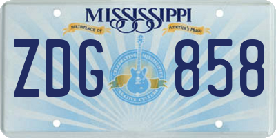 MS license plate ZDG858