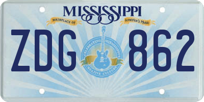 MS license plate ZDG862
