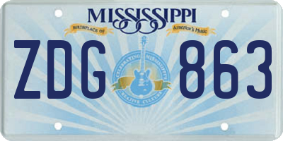 MS license plate ZDG863