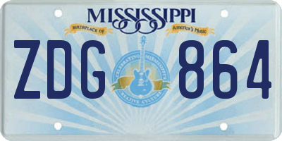 MS license plate ZDG864
