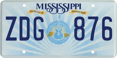MS license plate ZDG876