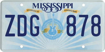 MS license plate ZDG878