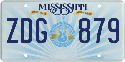MS license plate ZDG879