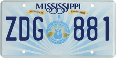 MS license plate ZDG881