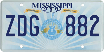 MS license plate ZDG882