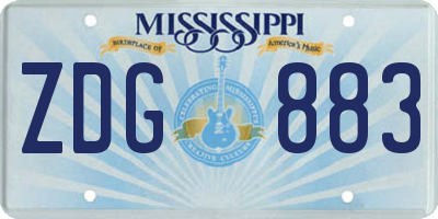 MS license plate ZDG883