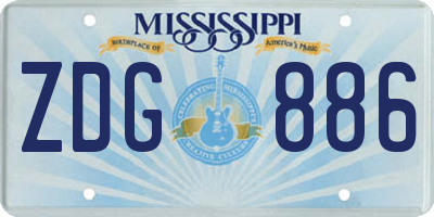 MS license plate ZDG886