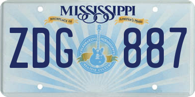 MS license plate ZDG887