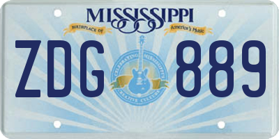 MS license plate ZDG889