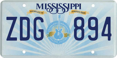 MS license plate ZDG894