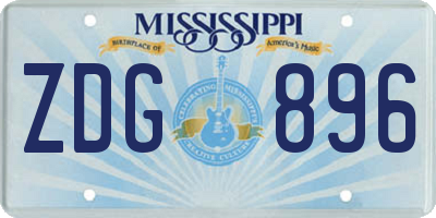 MS license plate ZDG896
