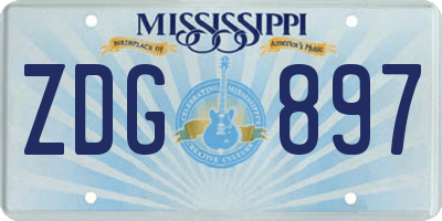 MS license plate ZDG897