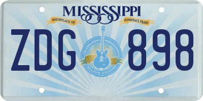 MS license plate ZDG898
